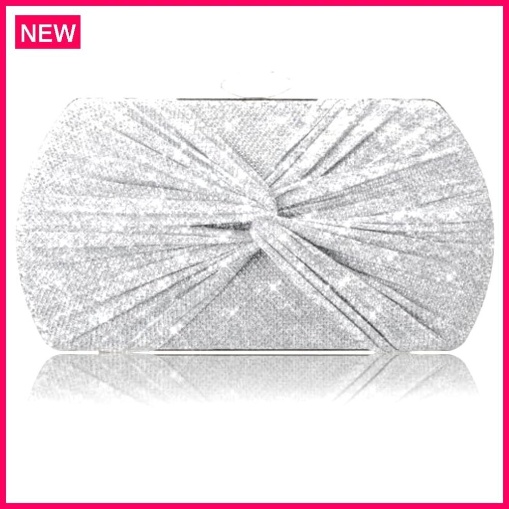 Glitter Evening Clutch with Detachable Chain for Weddings Parties